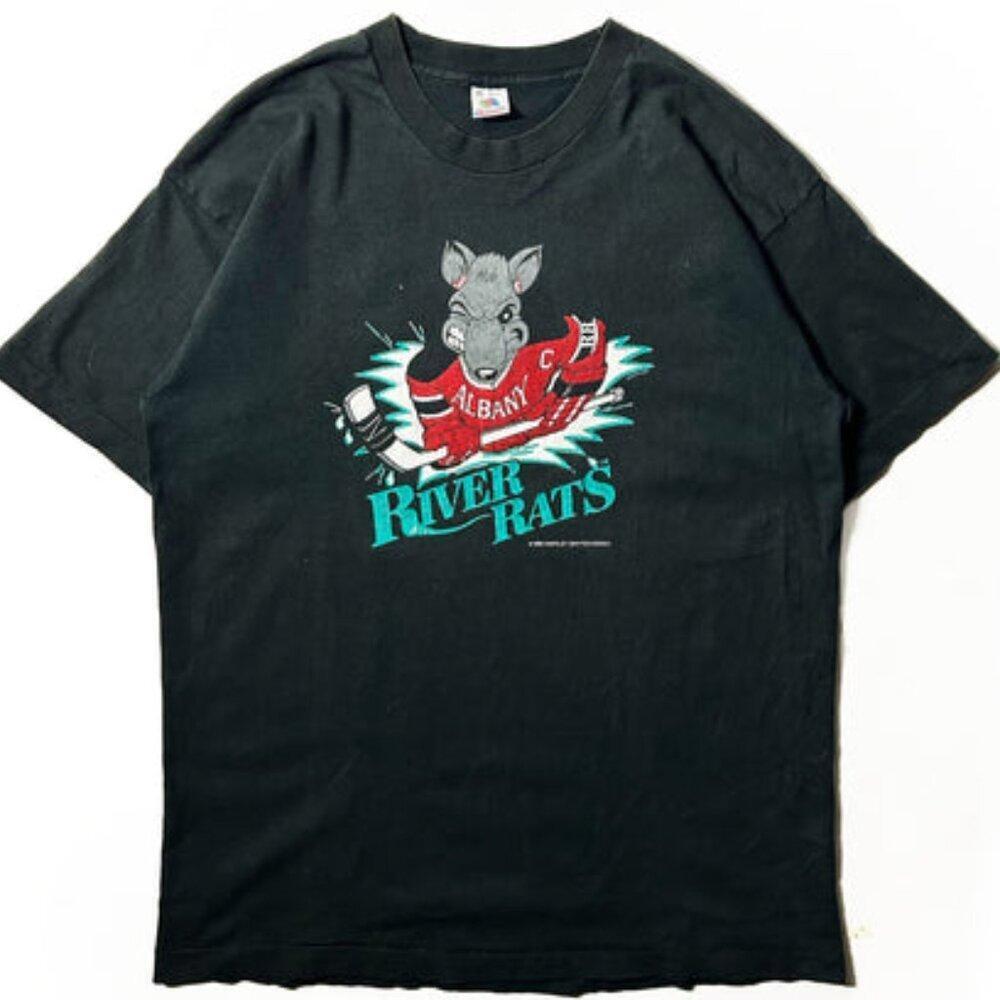 1993 Albany River Rats T-Shirt Black Retro Tee